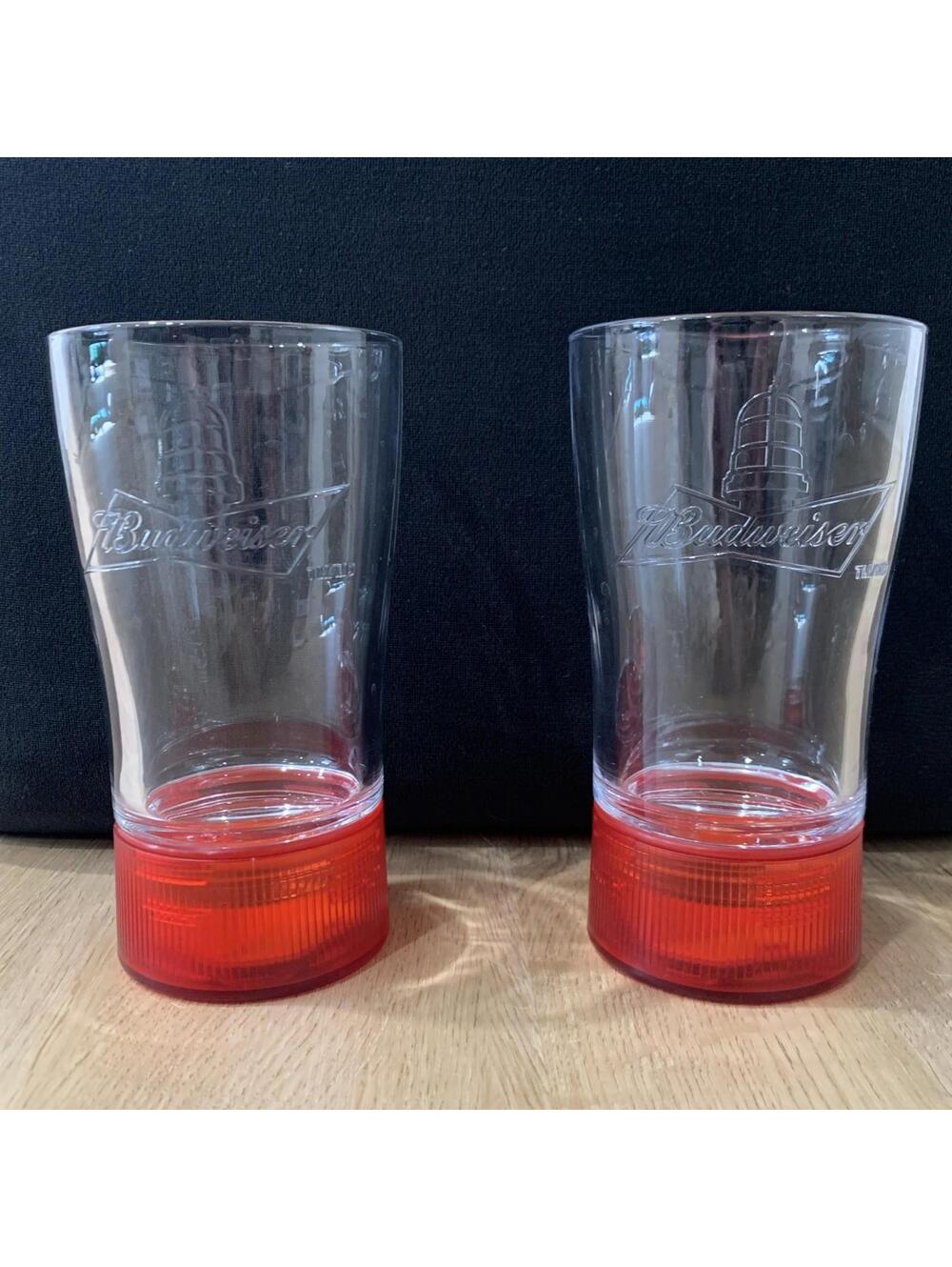 Budweiser Red Light Goal Glass Bluetooth Cup 414ml Lot 2 NHL Tested Beer Glass